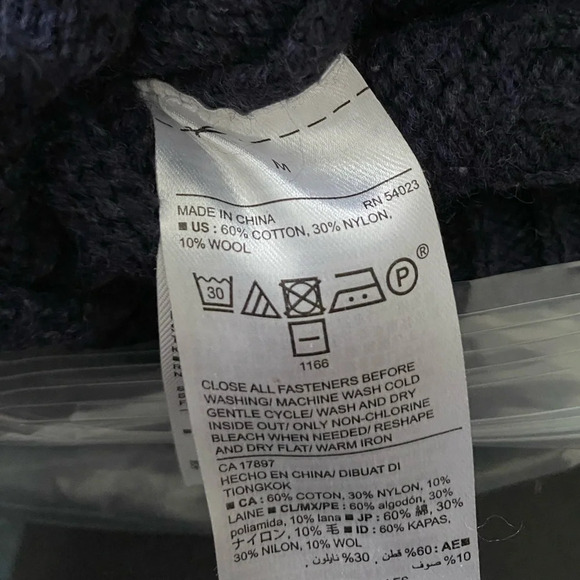 OLD NAVY Men’s Warm  Wool Cotton 1/4 Button Turtleneck Sweater Size M - Picture 8 of 11